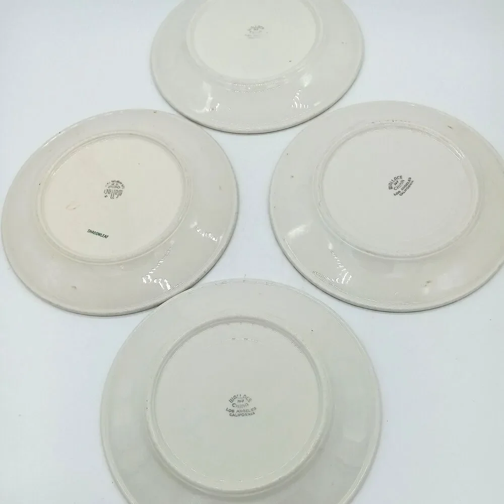 Vtg Wallace China Shadowleaf Restaurant Ware Set of Four 9.25
